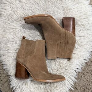 Marc Fisher Matter Chelsea Boot In Brown Suede Women’s Size 9.5M